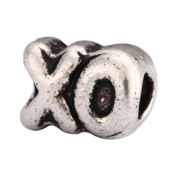 5 x Love & Hug XO Charms Beads Antique Silver Tone European Charm Beads  #MEC-26